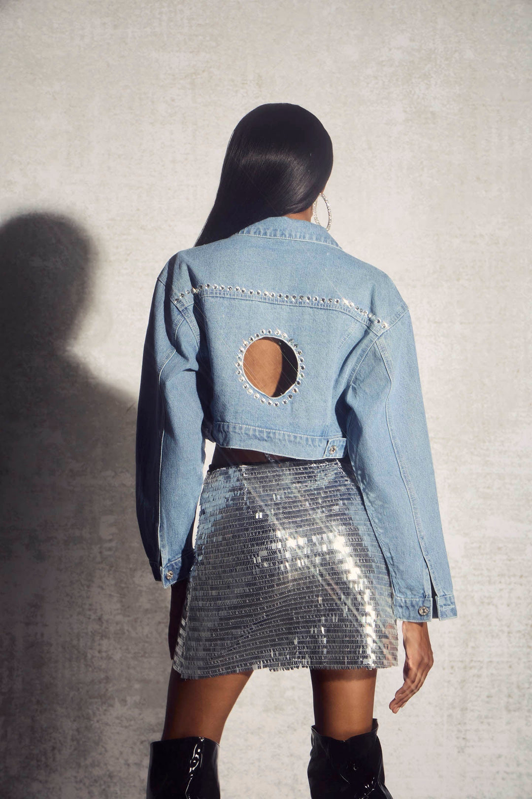 Norma Hollow Kısa Denim Ceket