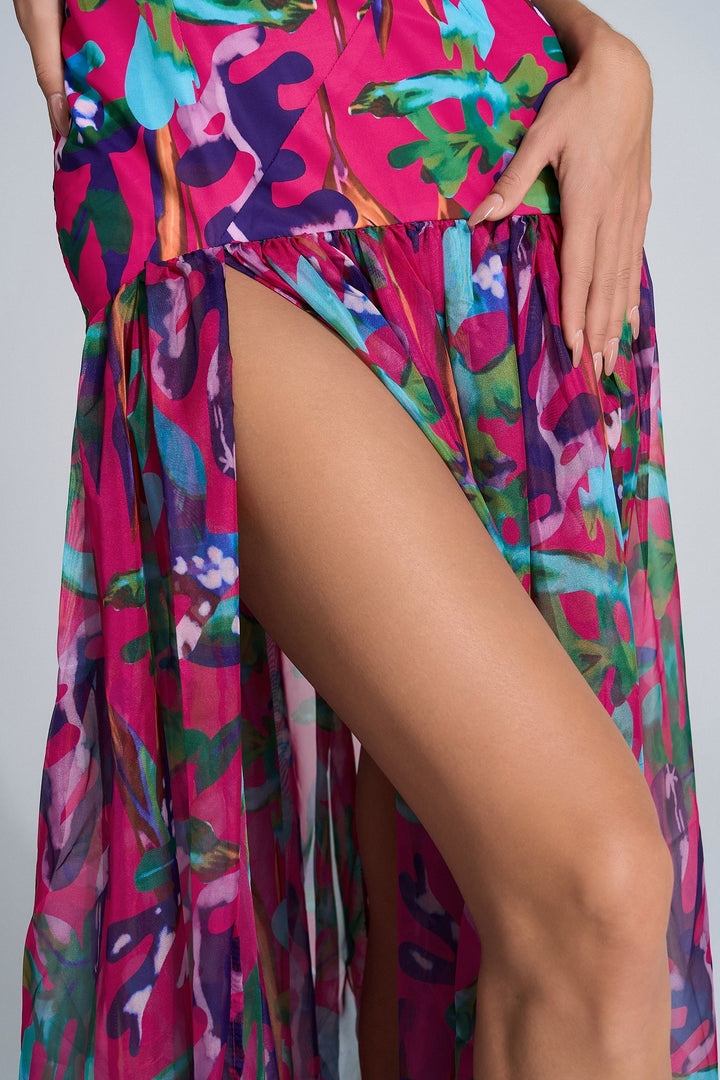 Toynbee Kırmızı Çiçekli Uzun Elbise