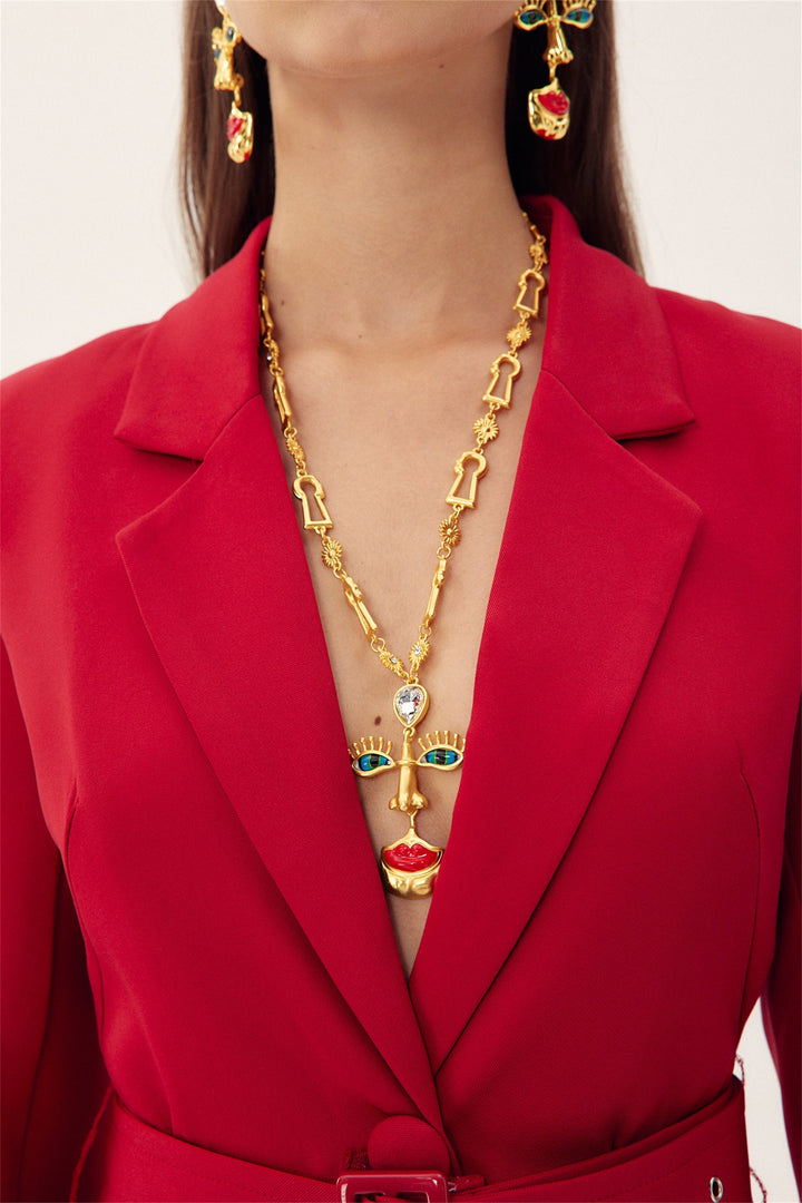 Nazar Retro Yüz Kolye