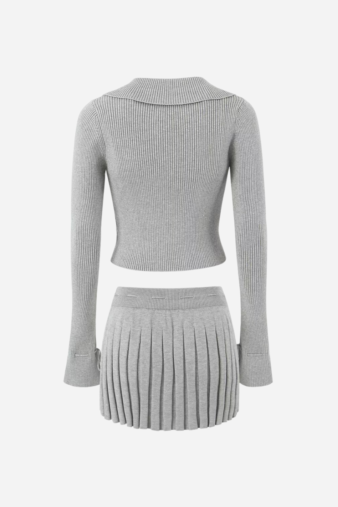 İlmek Nervürlü Üç Parçalı Örgü Takım