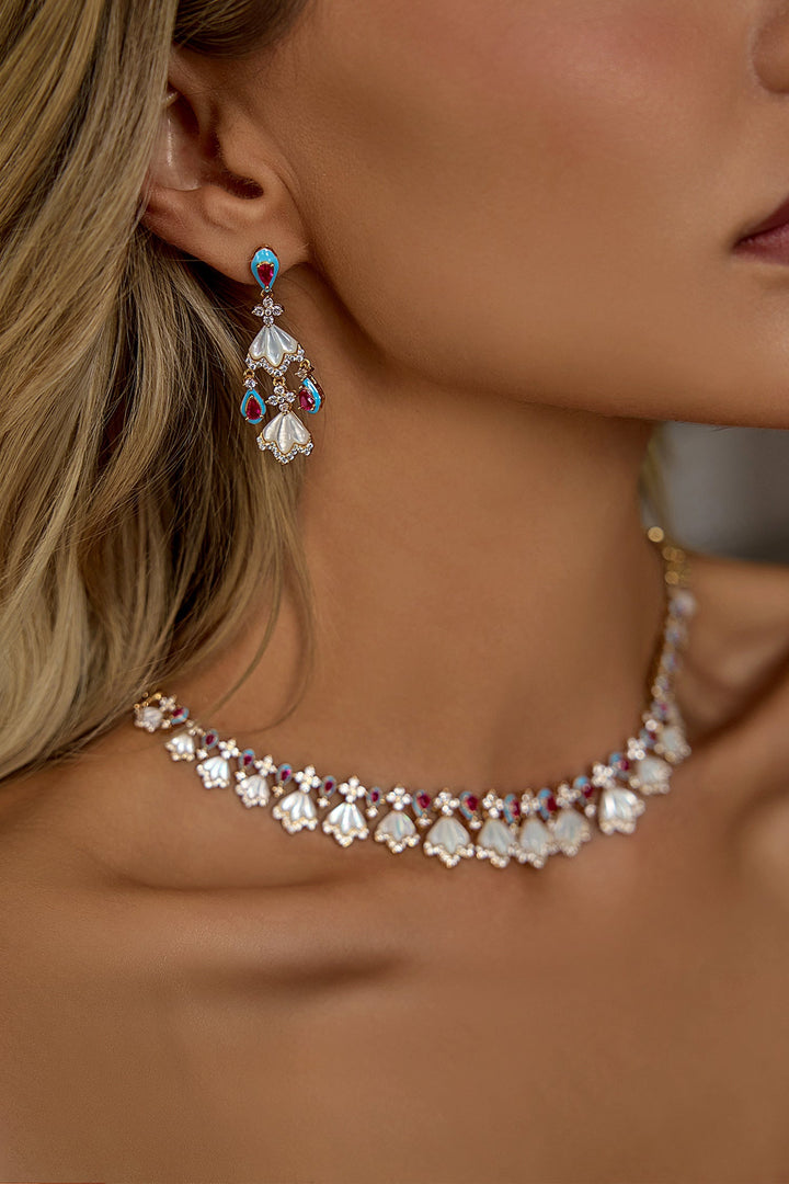 Amaris Mavi Cilalı Küpe