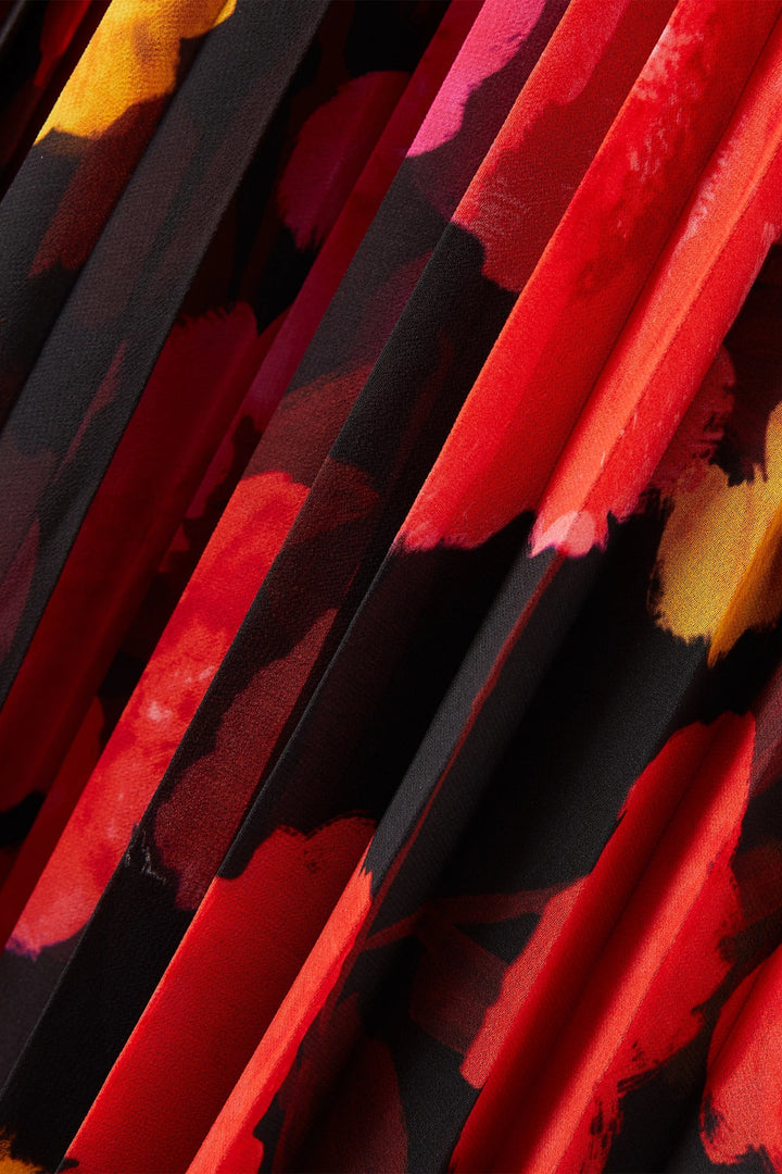 Adela Çiçek Baskılı Uzun Kollu Maxi Elbise