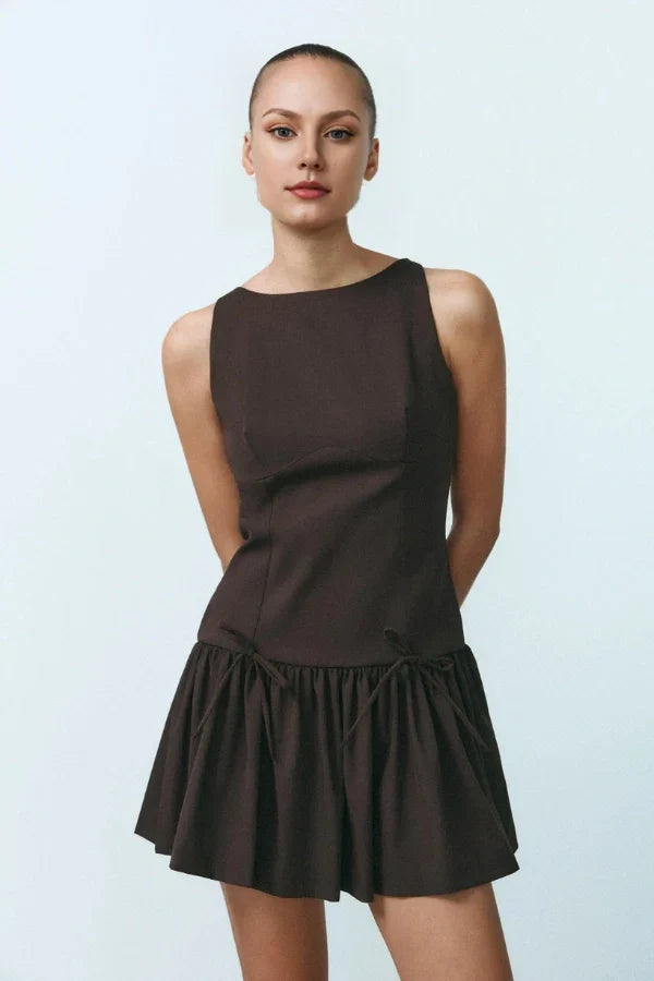 Florence Fiyonklu Fırfırlı Mini Elbise