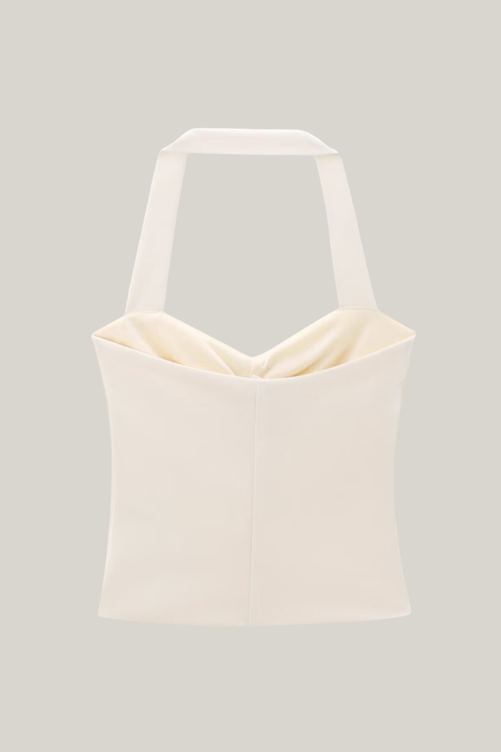 Deniz Kabuğu Kesimli Boyundan Bağlı Bluz