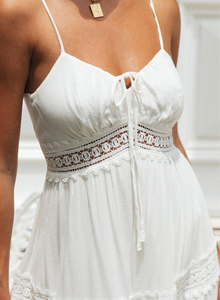 Dantel Detaylı Askılı Elbise