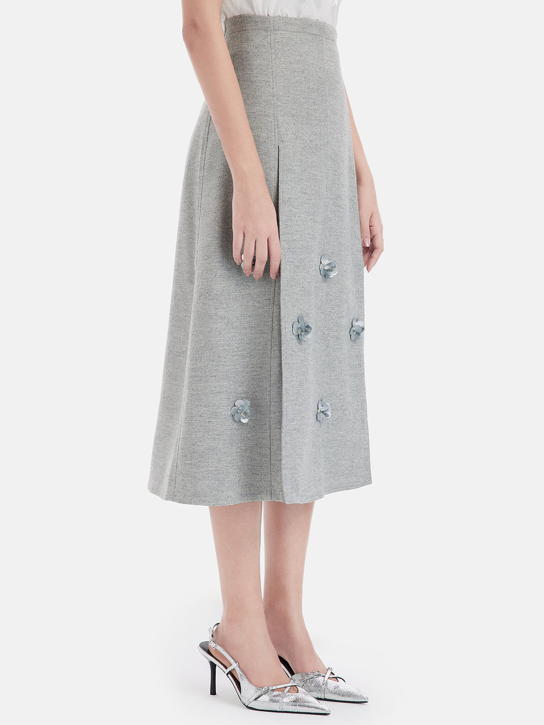 Çiçekli Boncuklu A Kesim Etek