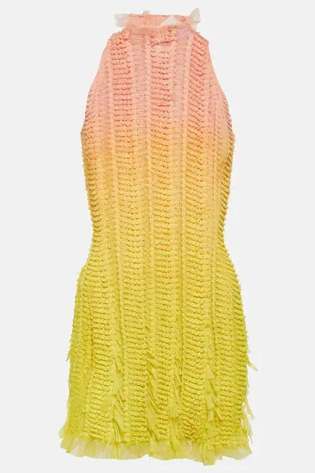 Beverly Dantelli Boyundan Bağlamalı Mini Elbise