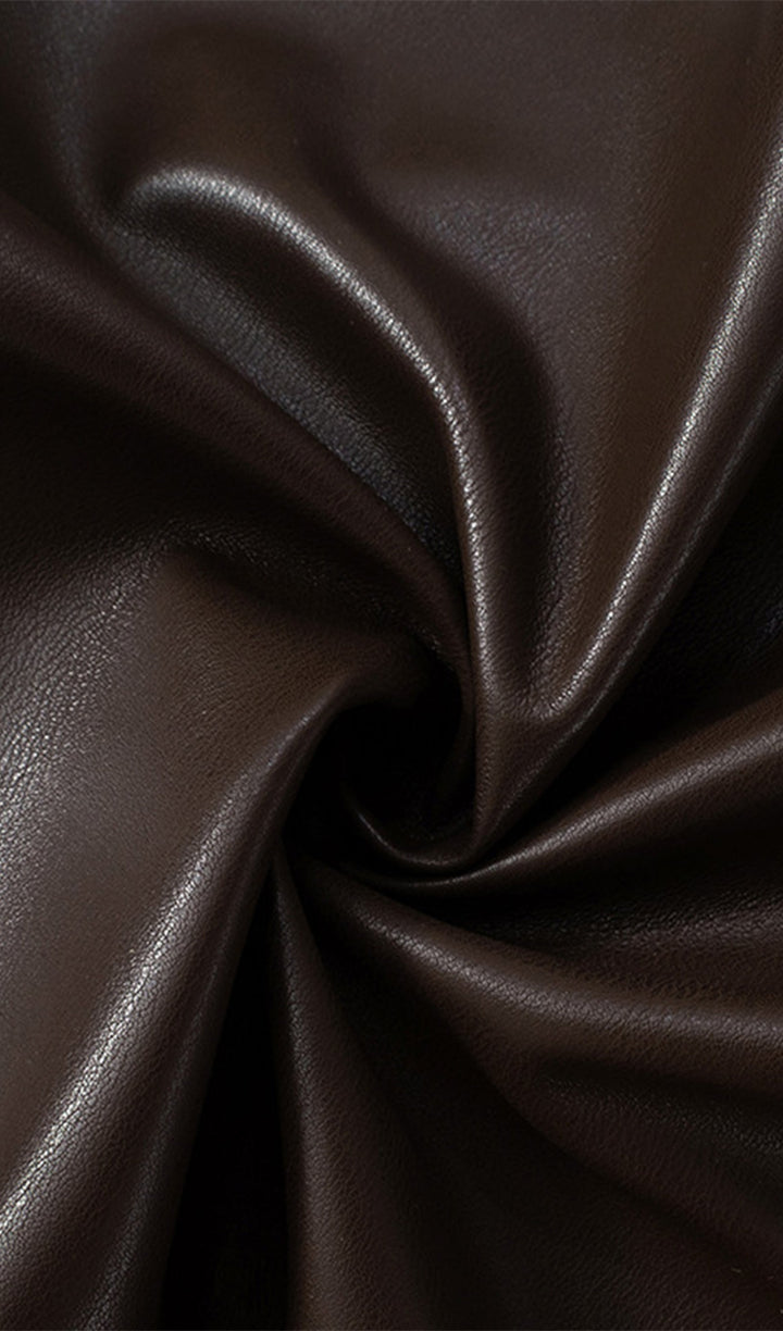 Sliess Düz Deri Asimetrik Üst-Kahverengi