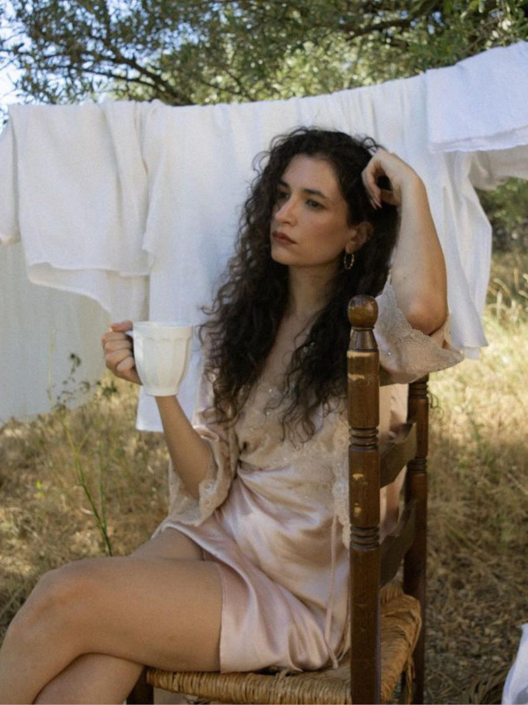 İpek Dantel İşlemeli Sabahlık