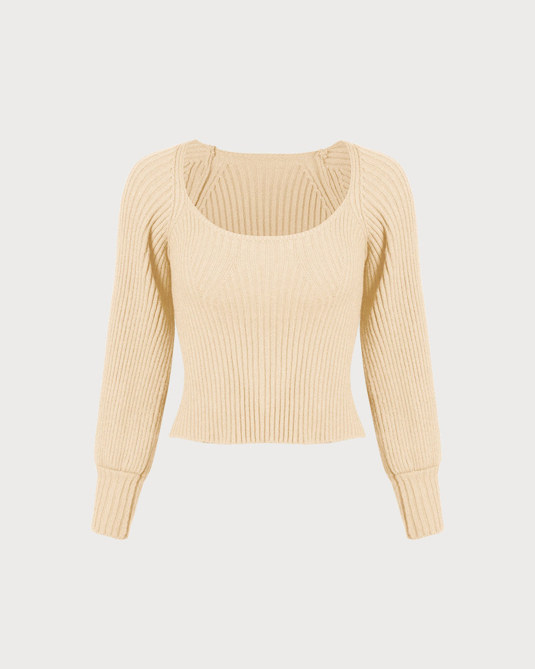 Bej Renkli Derin Yaka Fener Kol Kazak