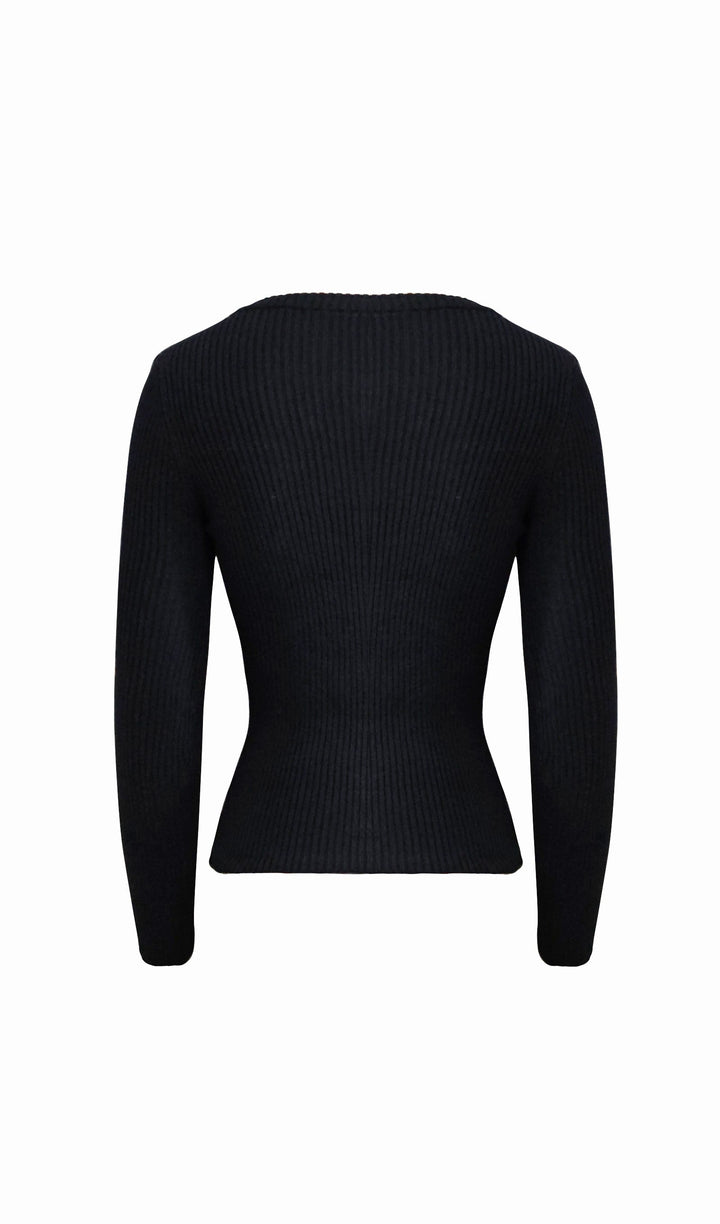 Fermuarlı Nervürlü Örgü Hırka Üst