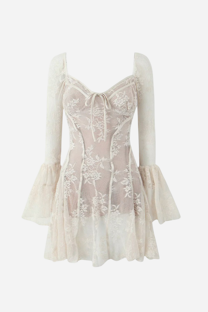 Odelia Straplez Dantelli Mini Elbise