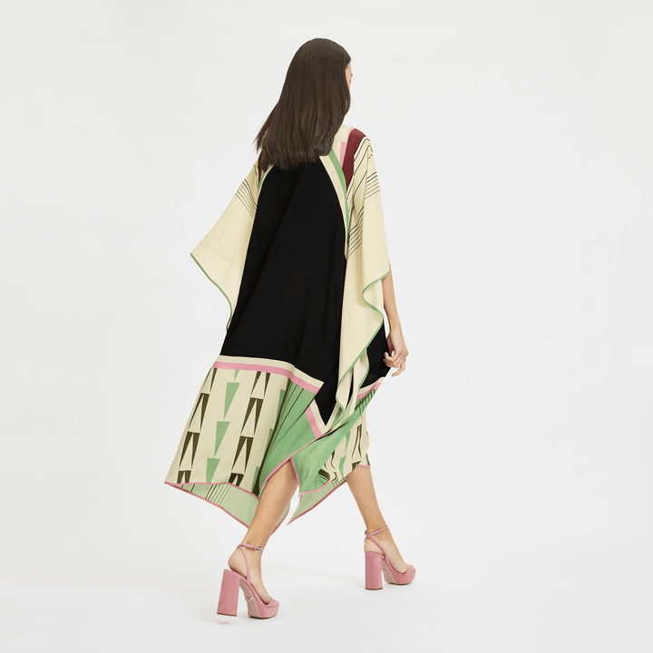 Glamour Geometrik Desenli Kaftan