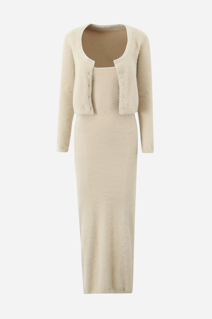 Hilda Örgü Hırka & Cami Mini Elbise Takım