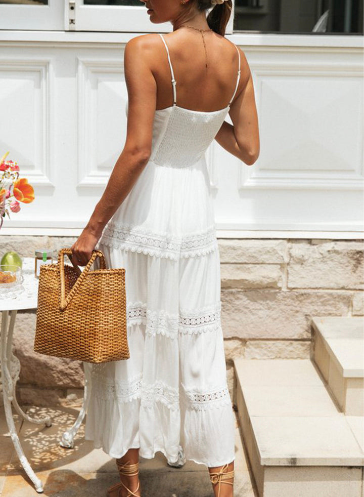 Dantel Detaylı Askılı Elbise