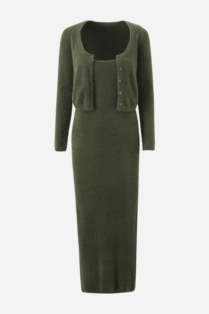 Hilda Örgü Hırka & Cami Mini Elbise Takım