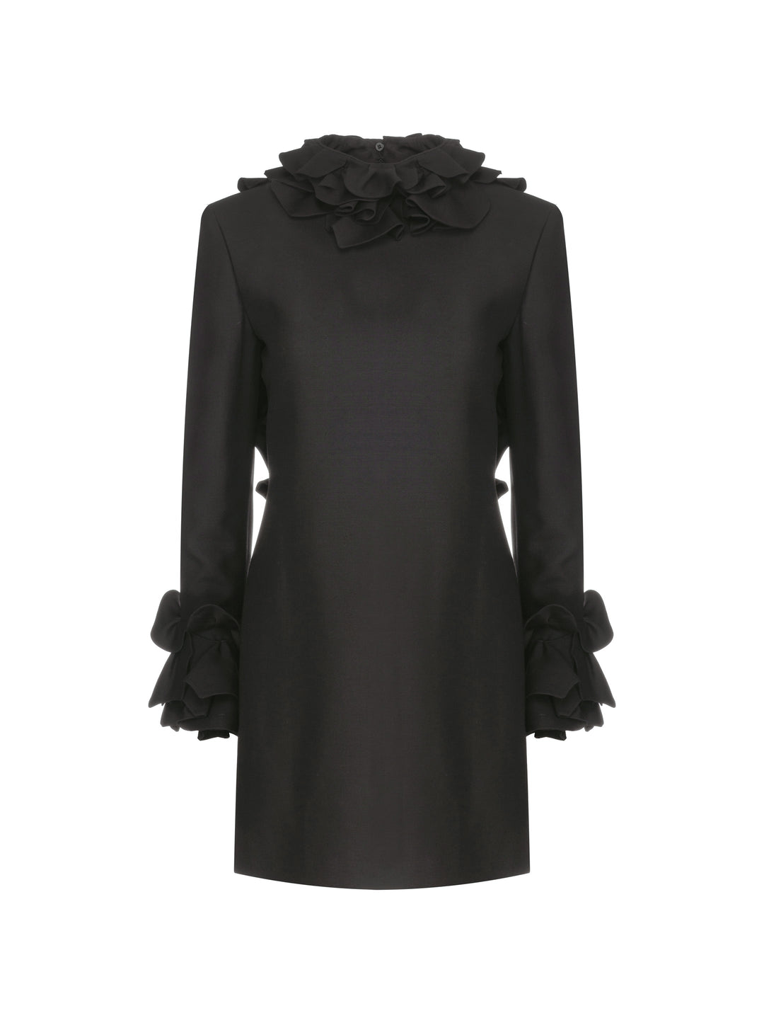 Elaine Sırtı Açık Fırfırlı Mini Elbise