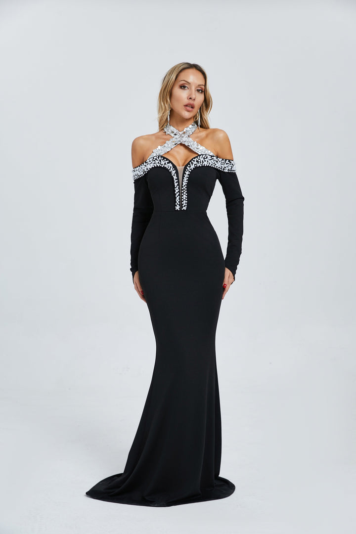 Monica Göksel İşlemeli Maxi Elbise