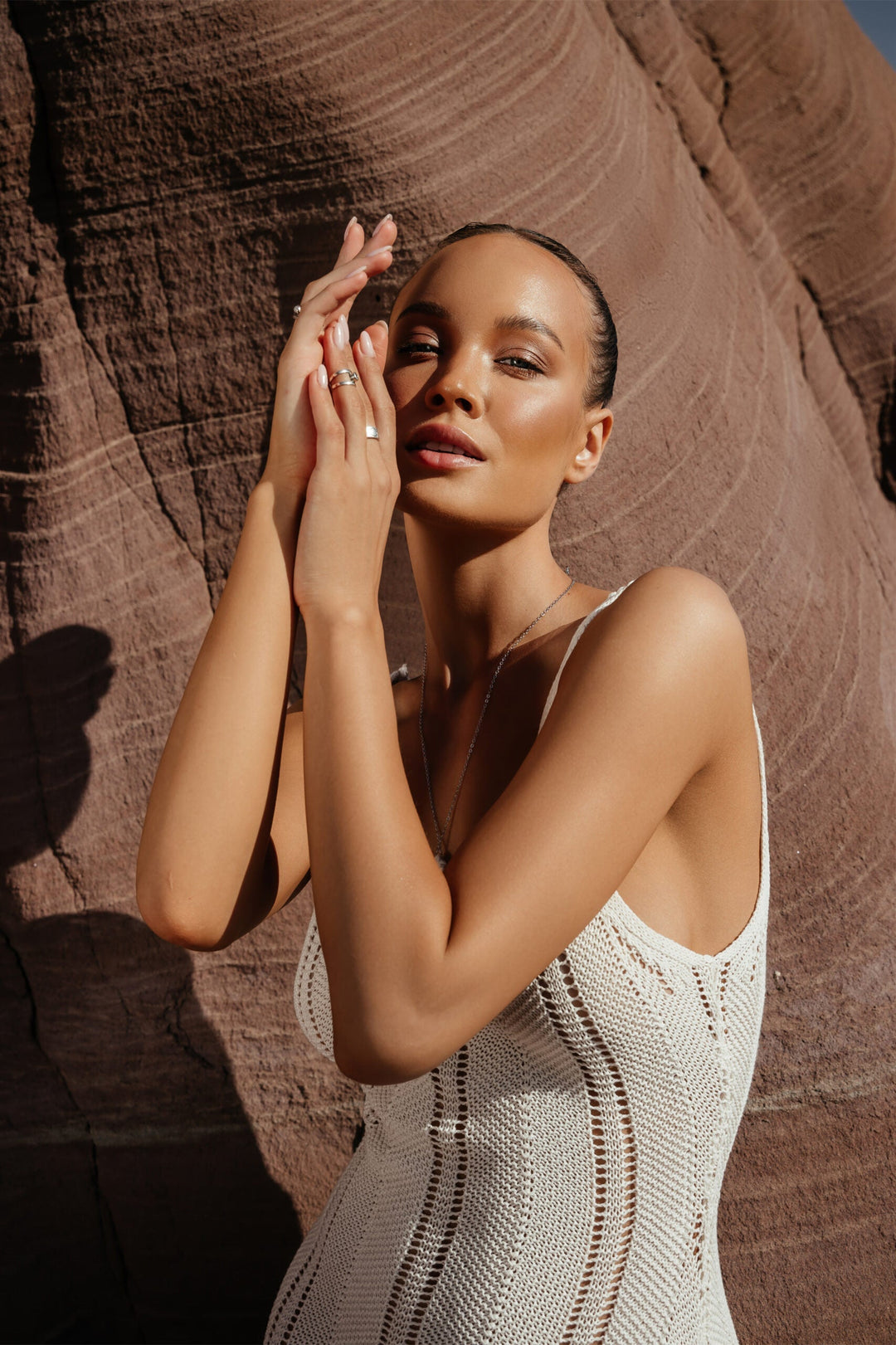 Rosalind İçi Boş Örgü Sırtı Açık Maxi Elbise