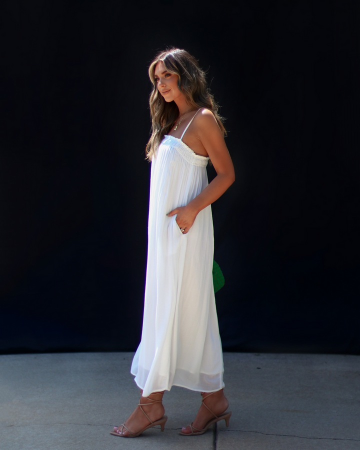 Gracia Günlük Kolsuz Cepli Midi Elbise