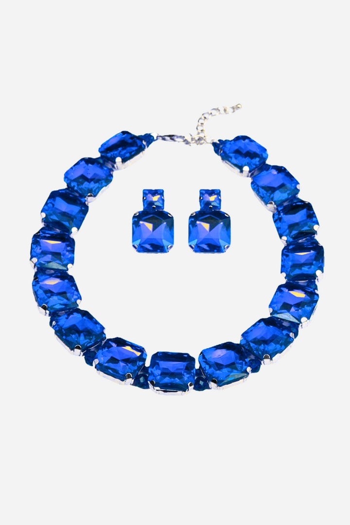 Enid Kare Pırlanta Kolye Ve Küpe Seti