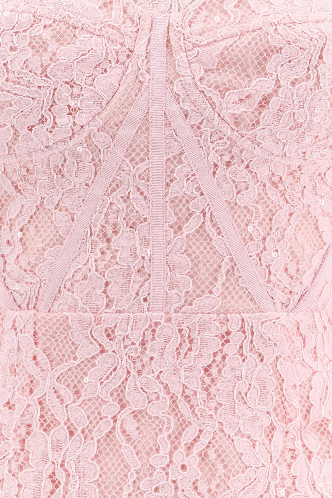 Eşleşen Bel Kemerli Zarif Uzun Kollu Dantel Elbise