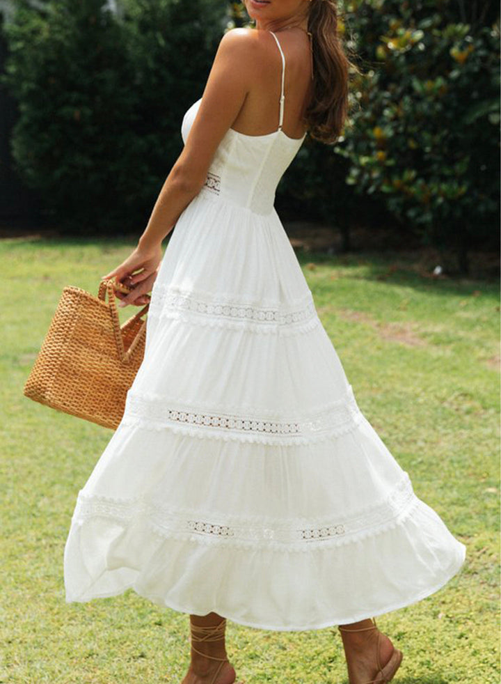 Dantel Detaylı Askılı Elbise