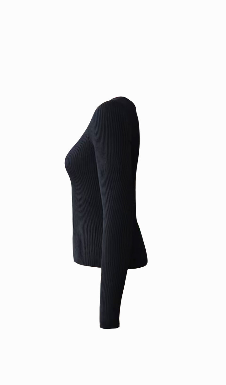 Fermuarlı Nervürlü Örgü Hırka Üst
