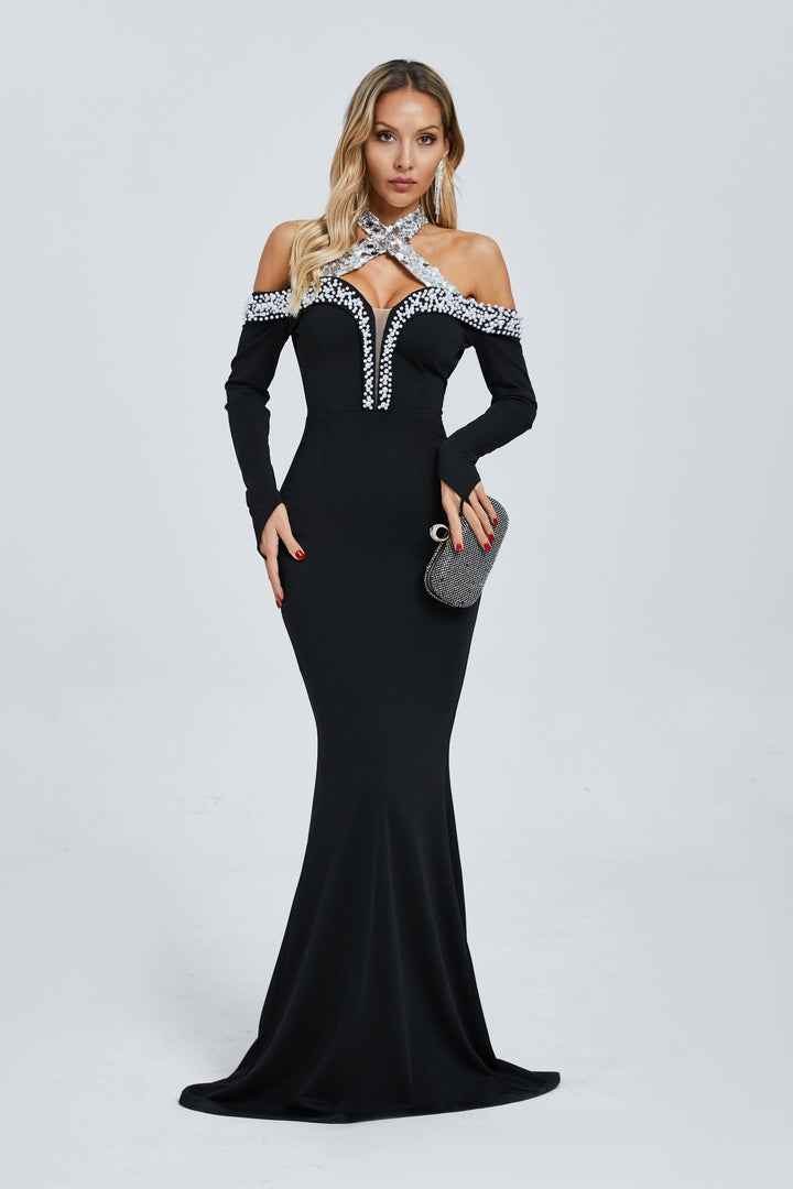 Monica Göksel İşlemeli Maxi Elbise