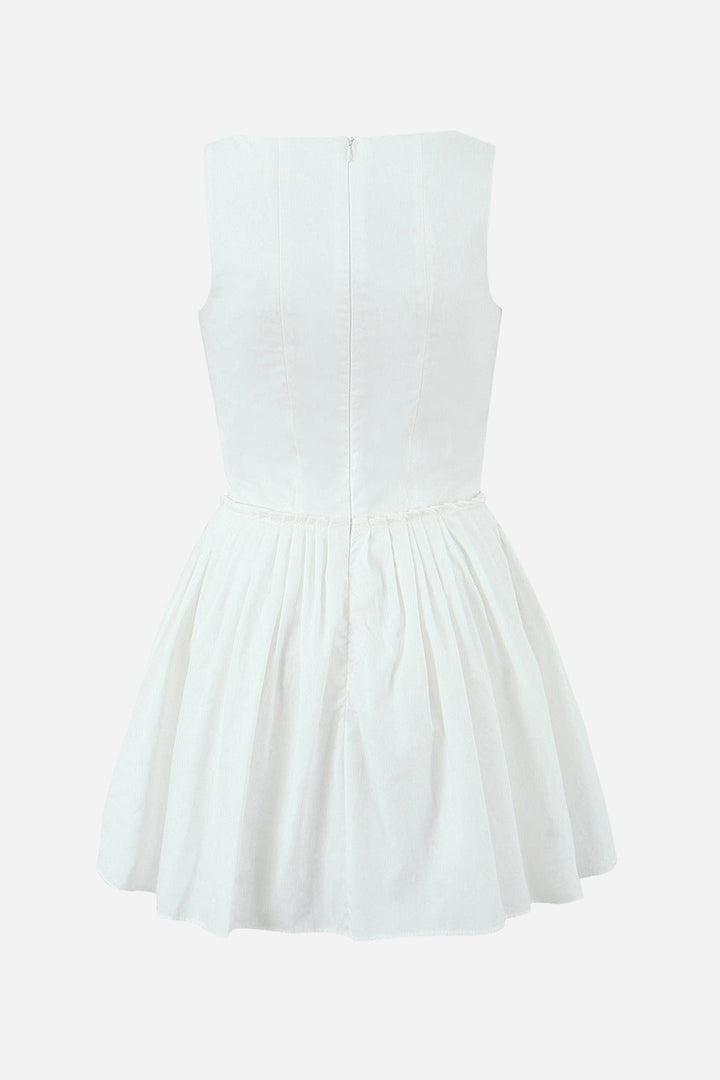 Kolsuz Büstiyer Pileli Mini Elbise