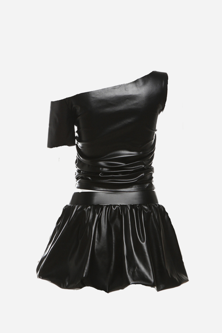 Tek Omuz Balonlu Etek Takım