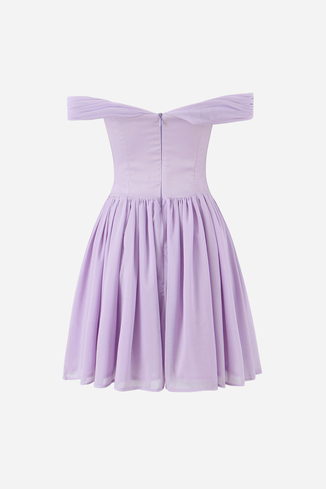 Gail Düşük Omuz Fırfırlı Etek Boyu Mini Elbise