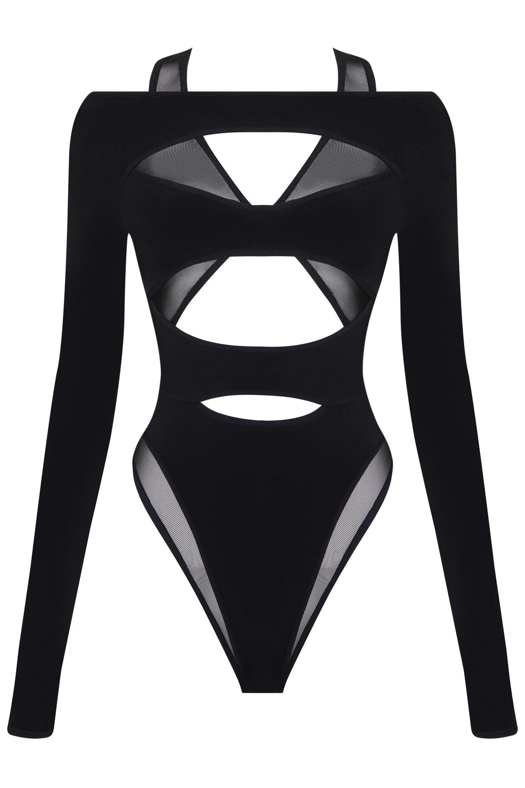 Freda Cut Out Transparan Bodysuit