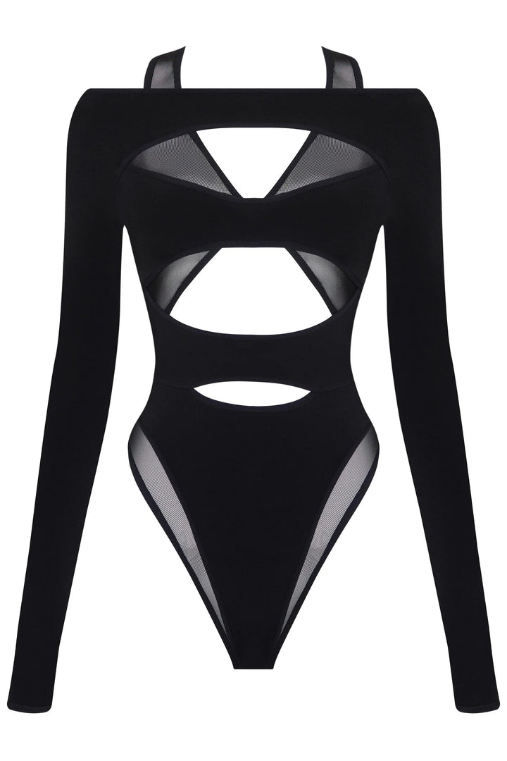 Freda Cut Out Transparan Bodysuit