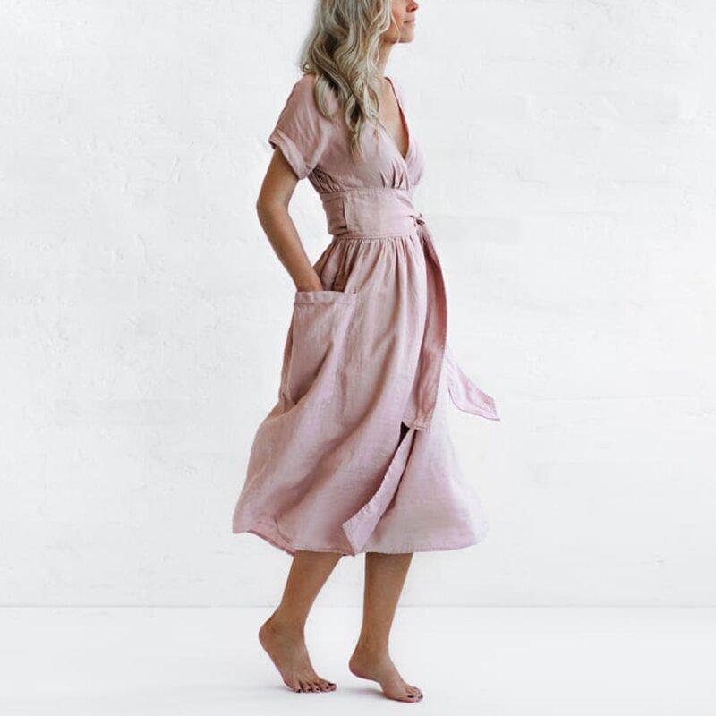 Pamuklu Keten Elbise