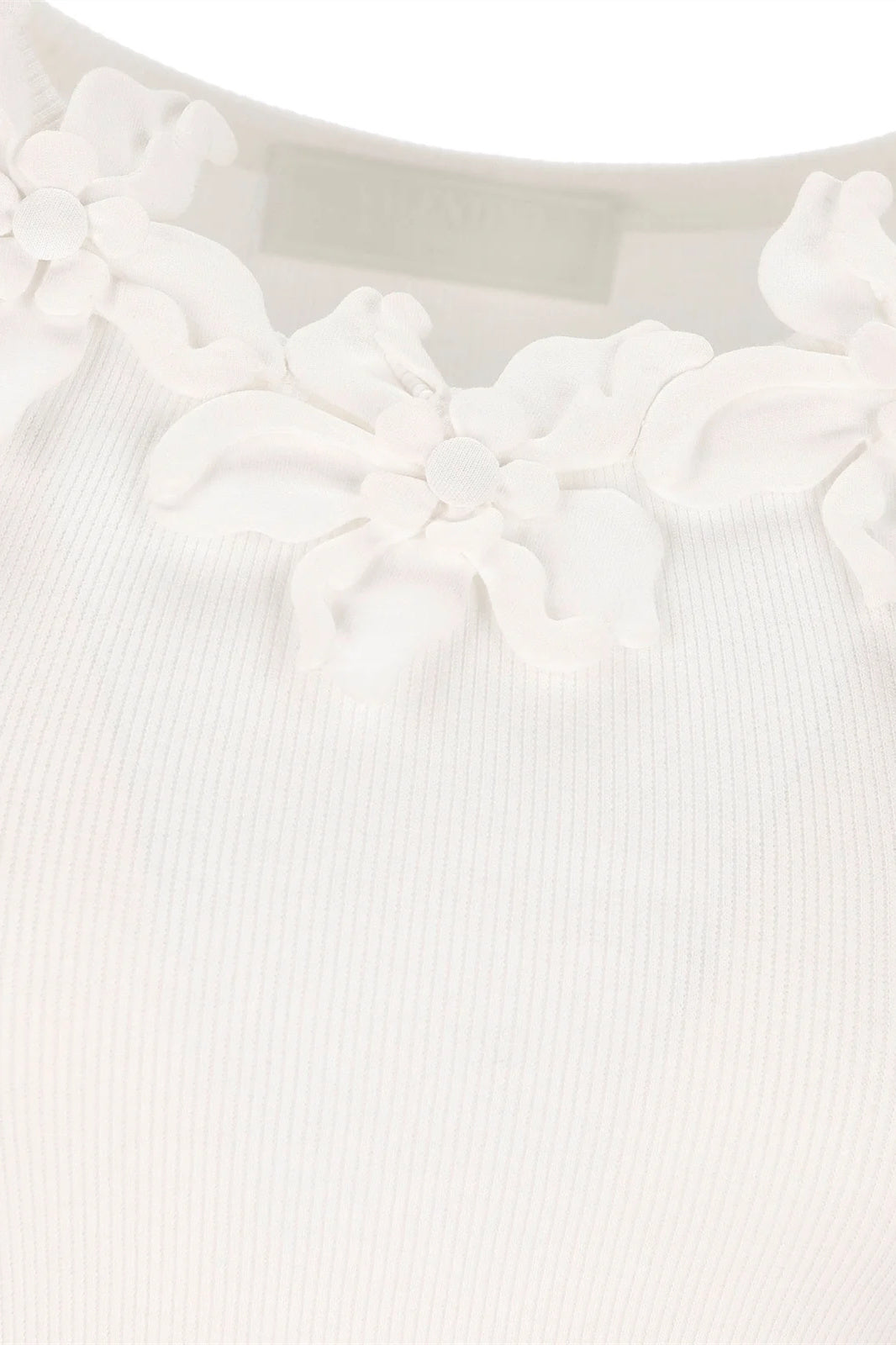 Lesley Çiçek Aplikeli Yuvarlak Yaka Üst