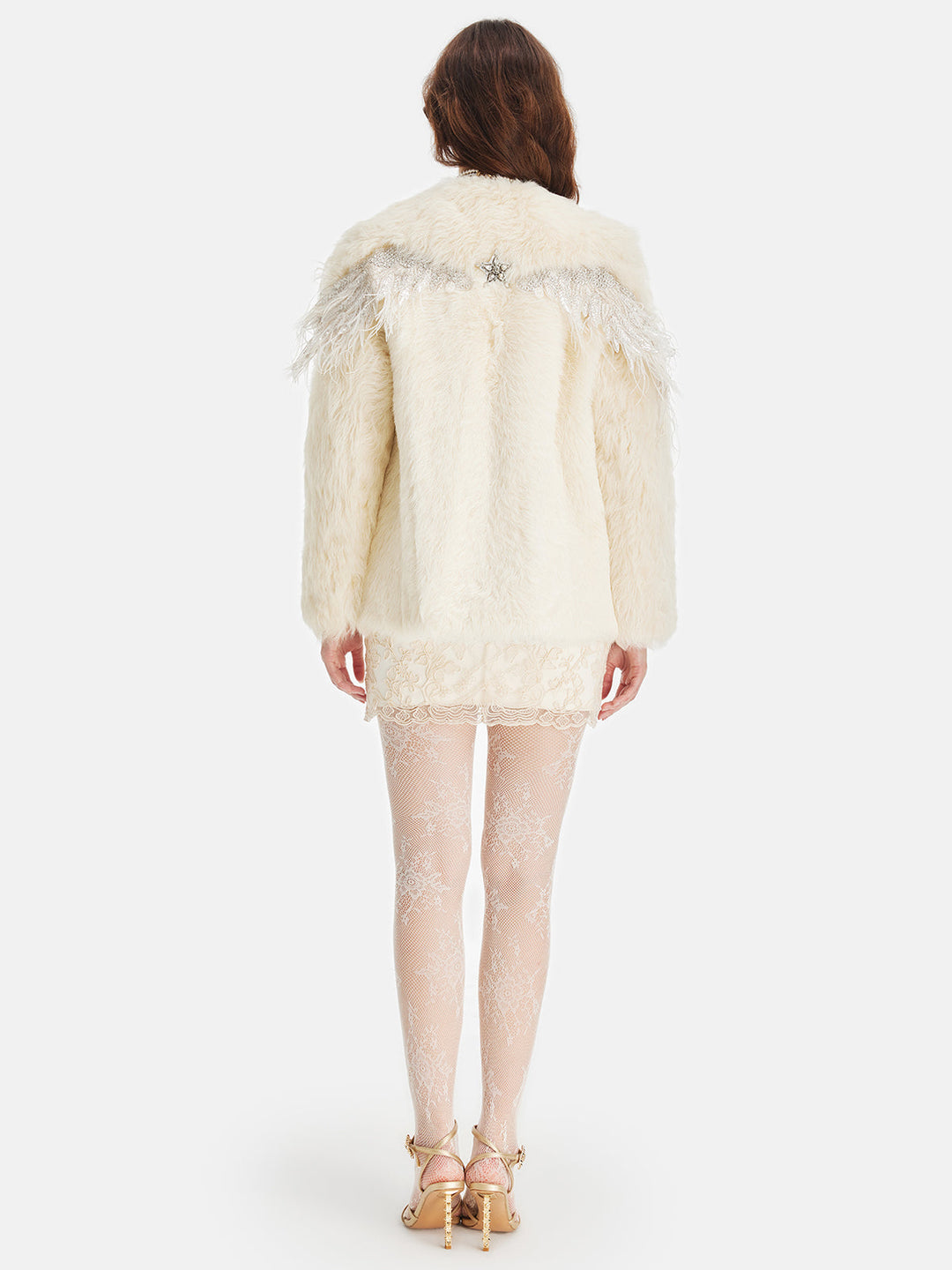 Toskana Yünü Melek Kanadı Boncuklu Kaban