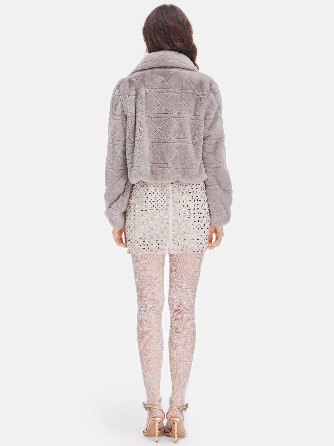 Lüks Vizon Kürk Geometrik Kaban