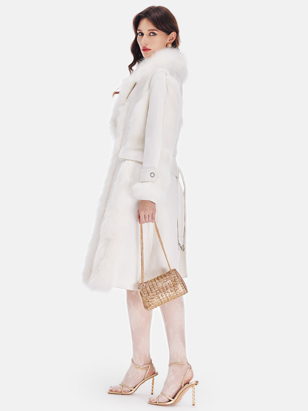 Tilki Kürkü Vizon Kaz Tüyü Mont