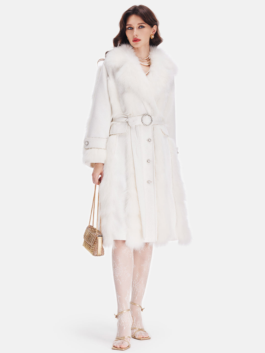 Tilki Kürkü Vizon Kaz Tüyü Mont