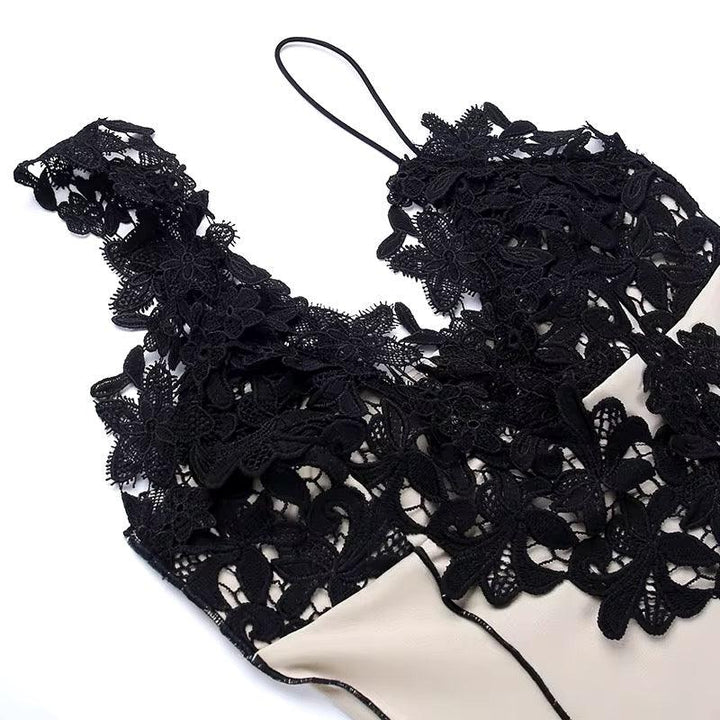 Laceluna Dantel Eklemeli Asimetrik Elbise