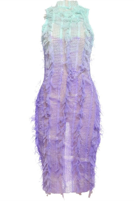 Veronica Degrade Yarı Transparan Midi Elbise