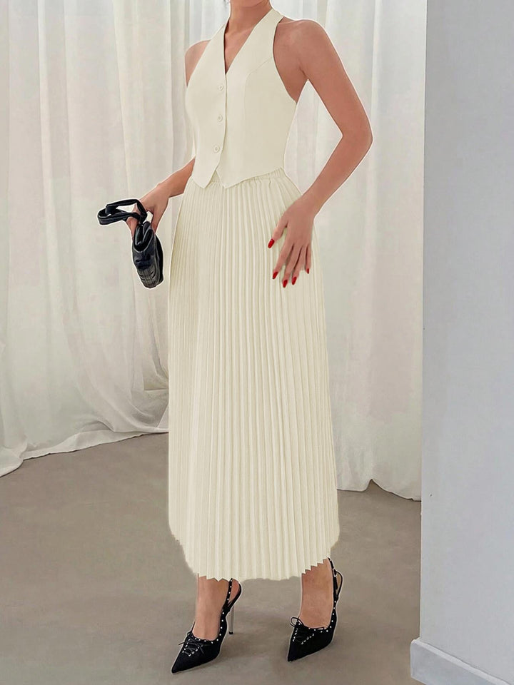 Kolsuz Pileli Elbise