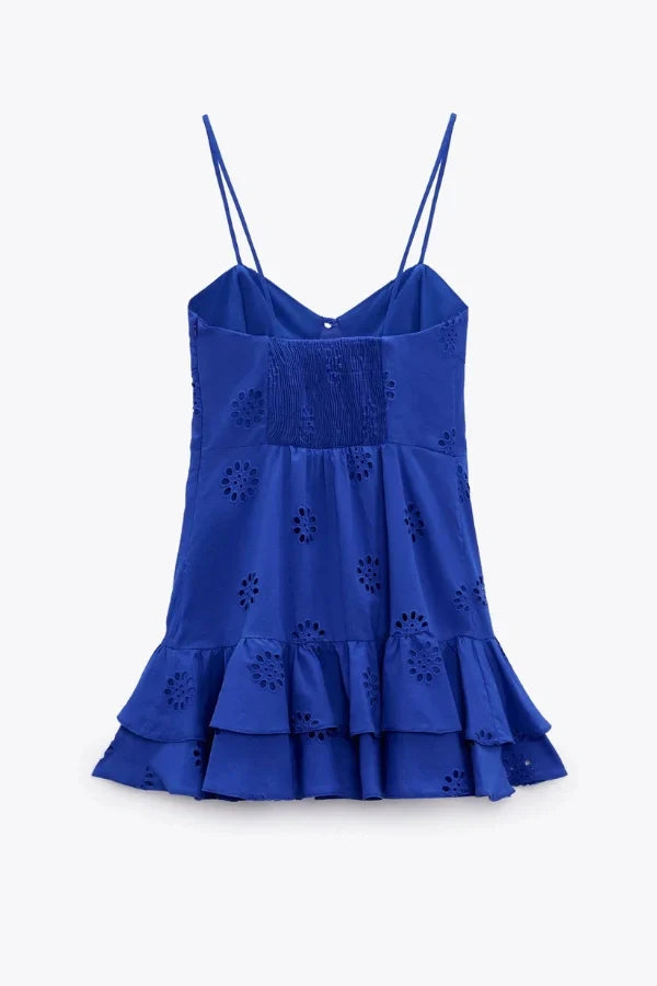 Azure Elegance Kuşgözlü Mini Elbise