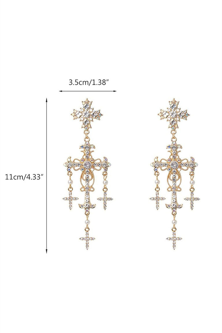 Barok Taşlı Çapraz Sallantılı Küpe