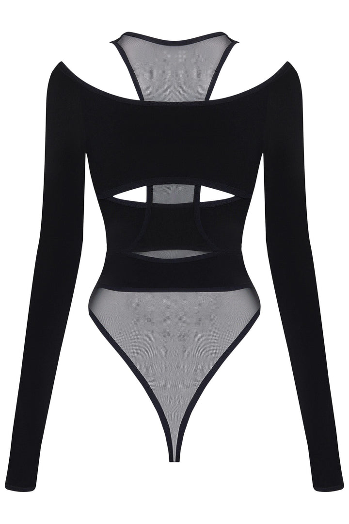 Freda Cut Out Transparan Bodysuit