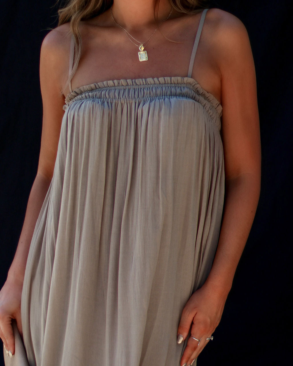 Gracia Günlük Kolsuz Cepli Midi Elbise