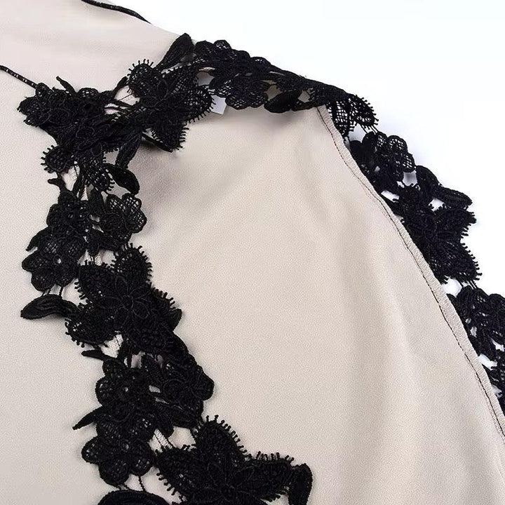 Laceluna Dantel Eklemeli Asimetrik Elbise