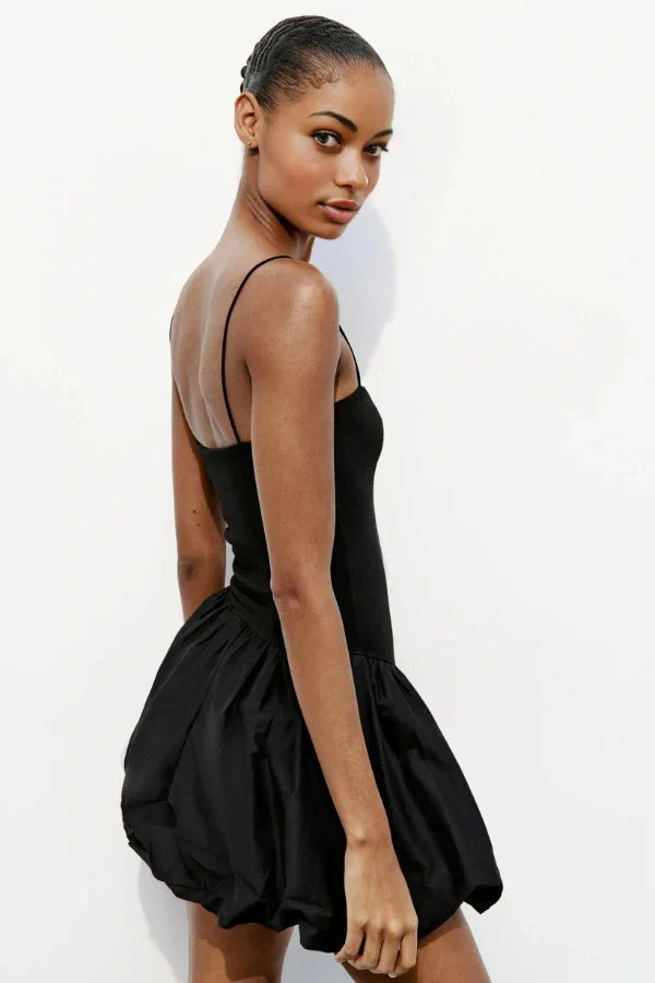 Aubrey Hafif Balon Etek Mini Elbise