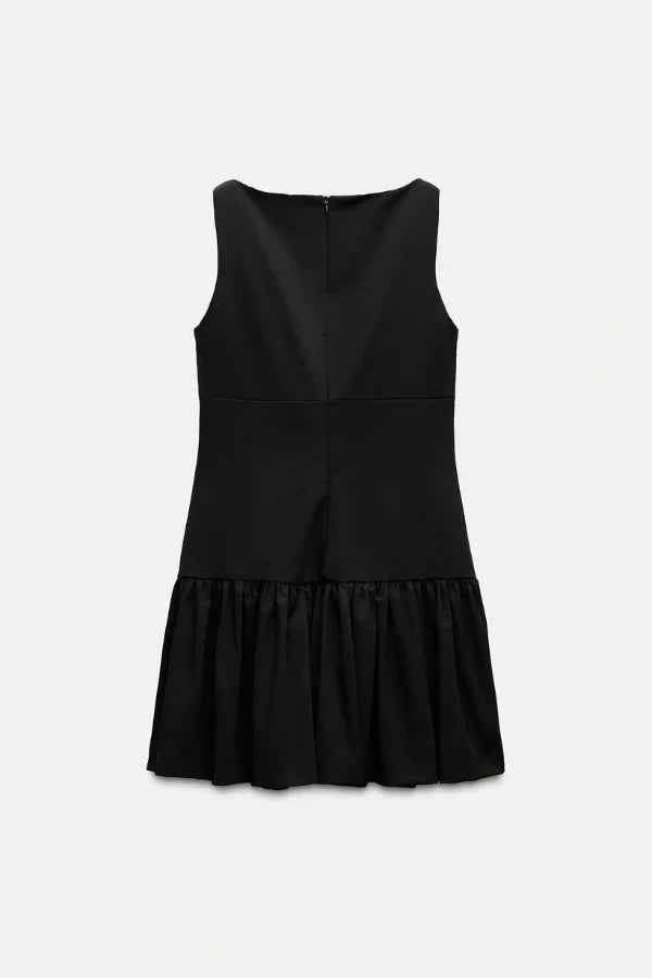 Florence Fiyonklu Fırfırlı Mini Elbise